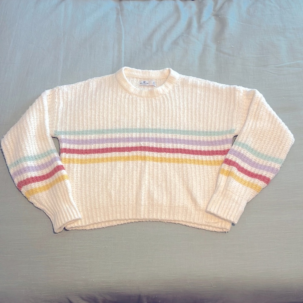 Hollister Striped Texture Crewneck Sweater